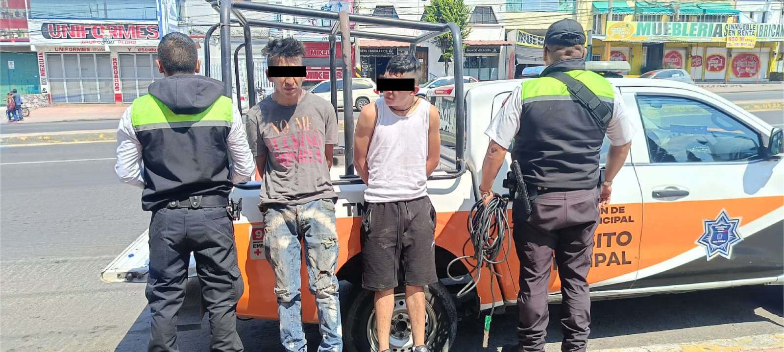 GUARDIA CIVIL DE TECÁMAC DA GOLPE AL CRIMEN: DETIENE A DOS PRESUNTOS DELINCUENTES EN HUEYOTENCO